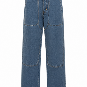 Medium-Wash Blue Wide-Leg Panel Jeans