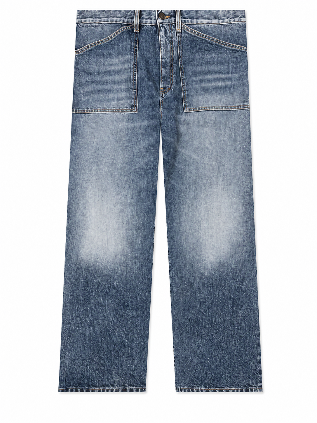 Medium Blue Straight Leg Jeans