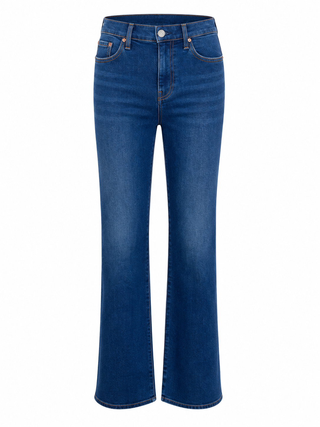 Medium Blue High Rise Flared Jeans