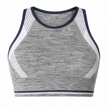Grey Heather Cropped Sports Bra