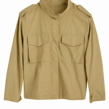 Tan Utility Field Jacket with Stand Collar