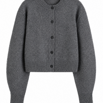 Dark Heather Grey Cropped Knit Cardigan