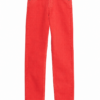 Solid Red Straight-Leg Jeans